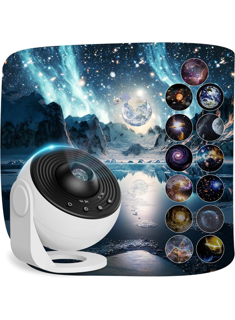 ZAMZIN Galaxy Projector – 13 in 1 Galaxy Projection Modes, Replaceable Film Discs (12 Slides + 1 Built-in), Adjustable Rotation, LED Star Night Light for Bedroom & Home - Image 1